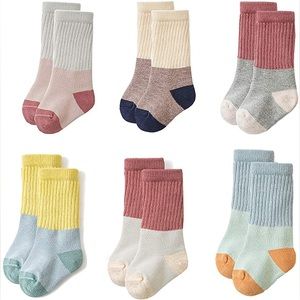 Baby Girls Boys Socks - Tall Long Cotton Crew Socks for Baby 6 pack